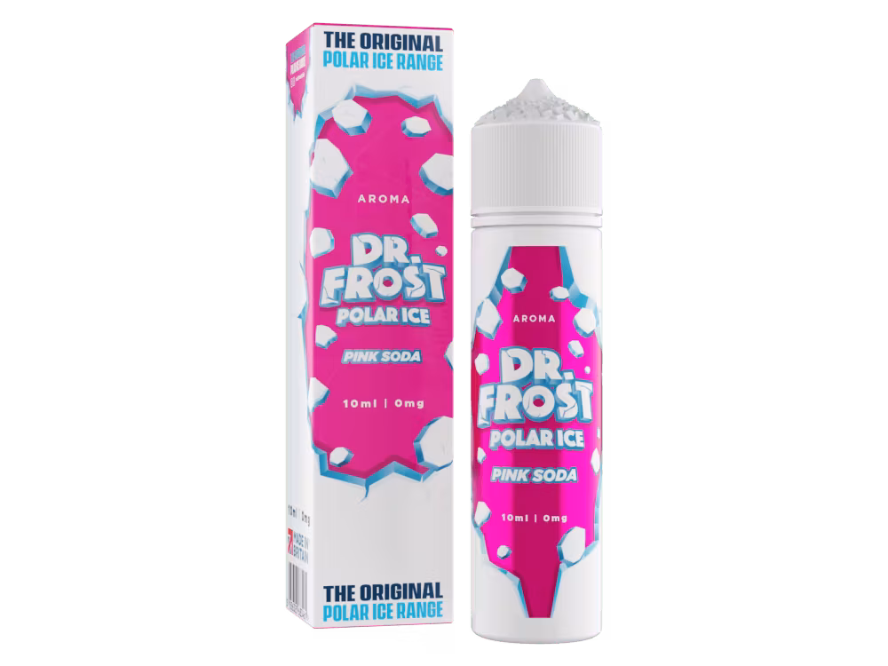 Dr. Frost - Polar Ice - Pink Soda 10 ml 1 Dr. Frost Polar Ice Pink Soda – Longfill-Aroma mit kühler Traubenlimonade, roten Beeren und Cooling. 10 ml Konzentrat in 60 ml Flasche, zum Auffüllen mit Base und optionalen Nikotinshots. Nicht unverdünnt verwenden. Jetzt im letz-go-shop.de bestellen.