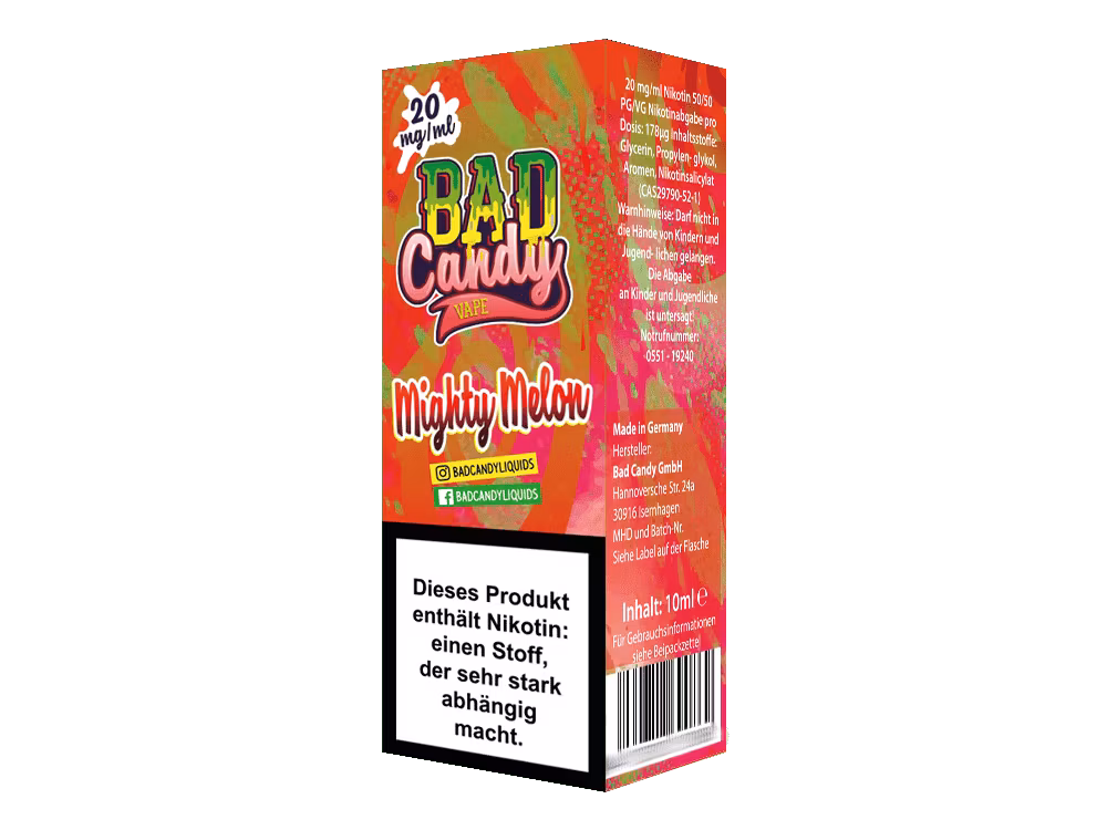 Bad Candy Liquids - Mighty Melon - Nikotinsalz Liquid 1 Bad Candy Liquids - Mighty Melon - Nikotinsalz Liquid 20 mg/ml
