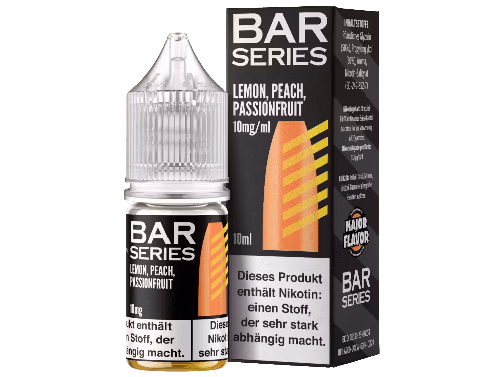 Bar Series - Lemon Peach Passionfruit - Nikotinsalz Liquid 1 Bar Series - Lemon Peach Passionfruit - Nikotinsalz Liquid