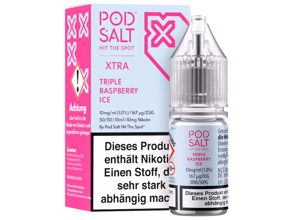 Pod Salt X - Triple Raspberry Ice - Nikotinsalz Liquid 1 Pod Salt X - Triple Raspberry Ice - Nikotinsalz Liquid