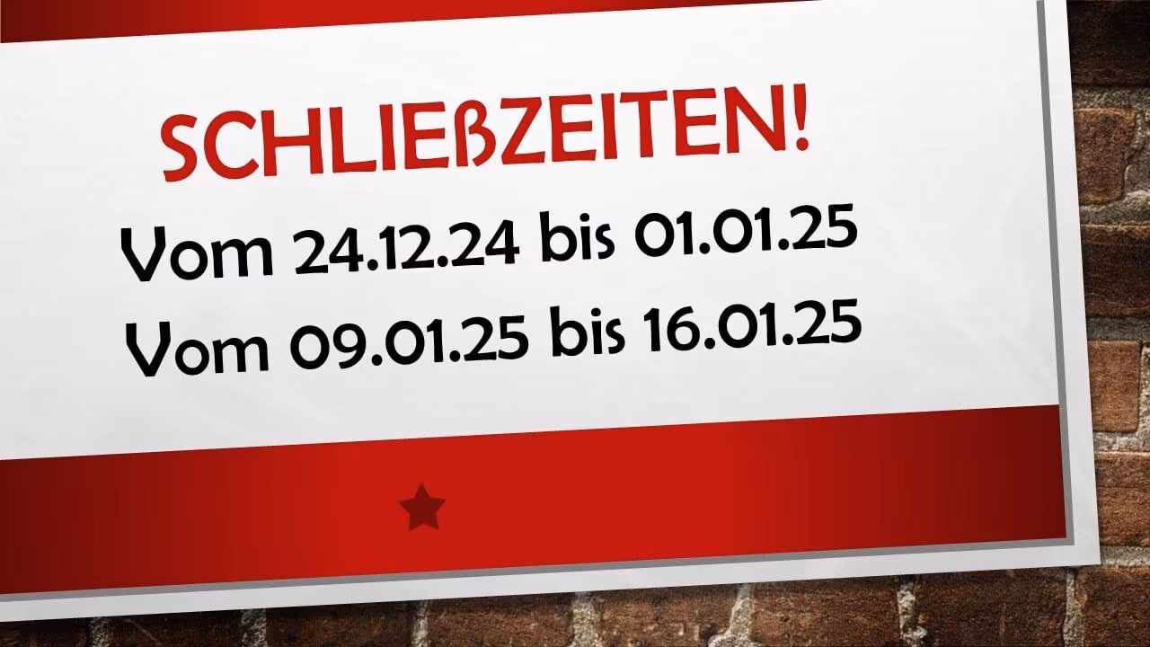 Feiertagsschließzeiten 2024/2025: Wichtige Informationen für unsere Kunden 1 LETZ Go Schließzeiten